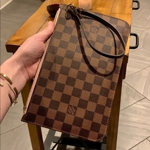 Louis Vuitton Damier Ebene Rose Wristlet